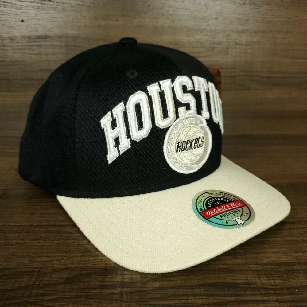 Houston Rockets Mitchell & Ness‎ NBA Redline Snapback Hat Cap 3D Logo Black NWT